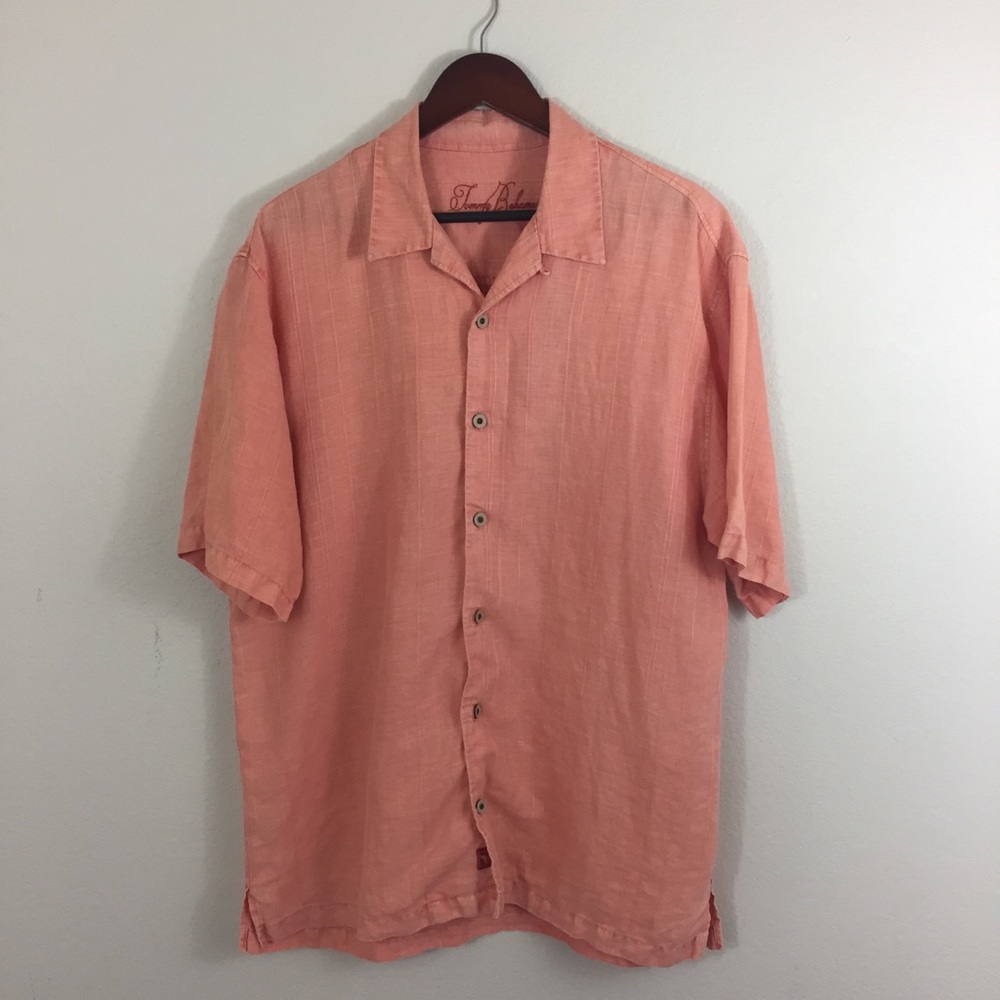 Tommy Bahama Linen Faded Orange Shirt